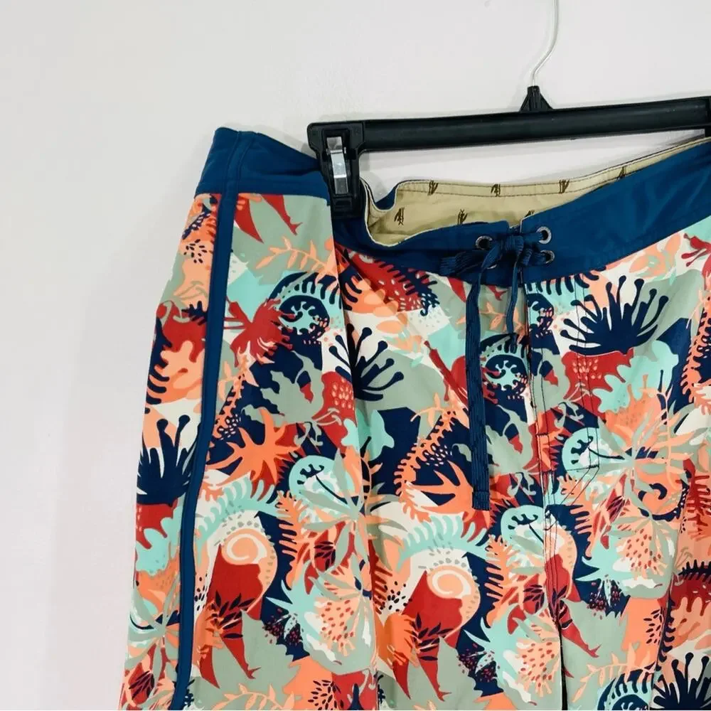 Patagonia Multicolored Botanical Reef Unlined Swim Board Shorts Trunks 38